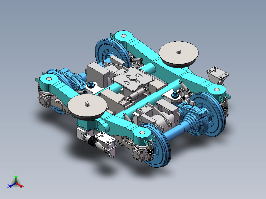 CRH2动车转向架系统三维SW2018带参
