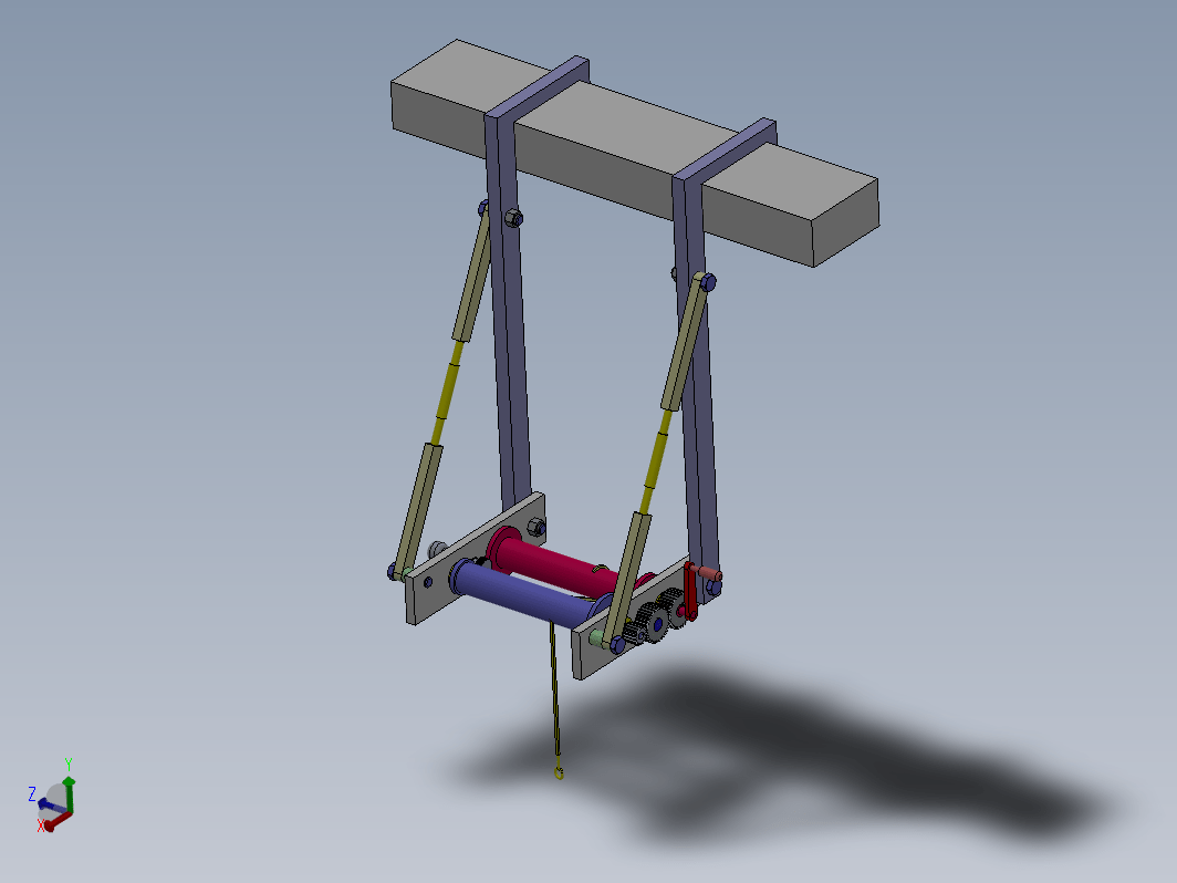 机械式高空逃生器设计三维SW2016带参+CAD+说明书