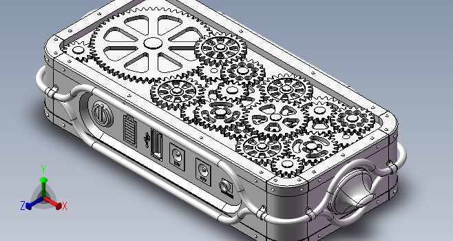 蒸汽朋克-多级齿轮小设备3D模型sw