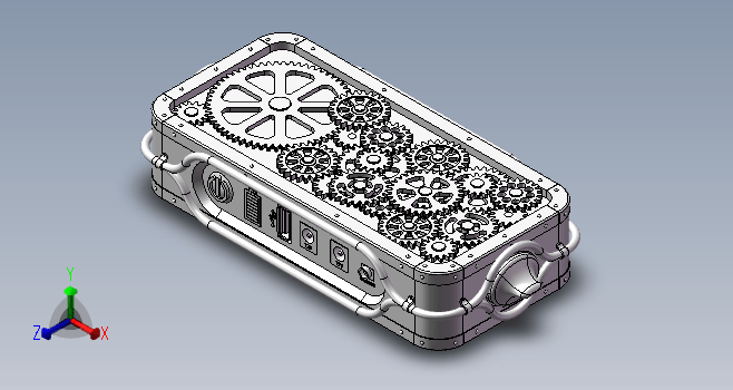 蒸汽朋克-多级齿轮小设备3D模型sw