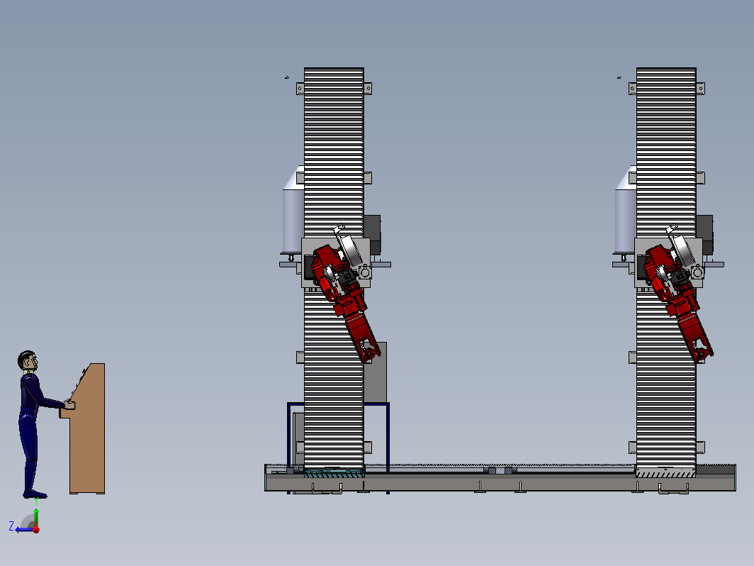 双工位立式焊接机构调试模拟