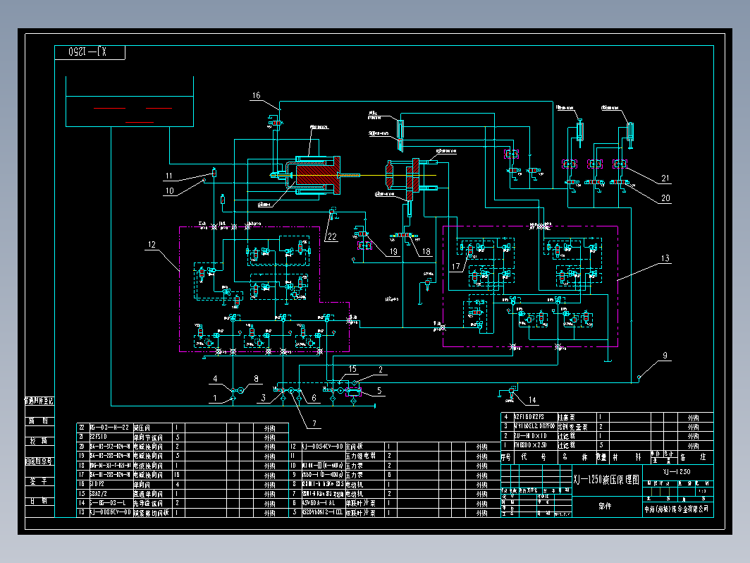 XJ—1250液压原理图
