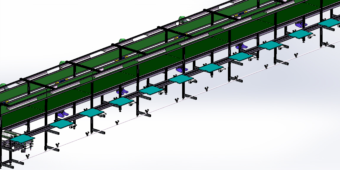 倍速链生产线 3D模型（SolidWorks设计，提供step(stp)_Sldprt文件）