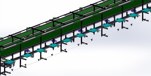 倍速链生产线 3D模型（SolidWorks设计，提供step(stp)_Sldprt文件）缩略图
