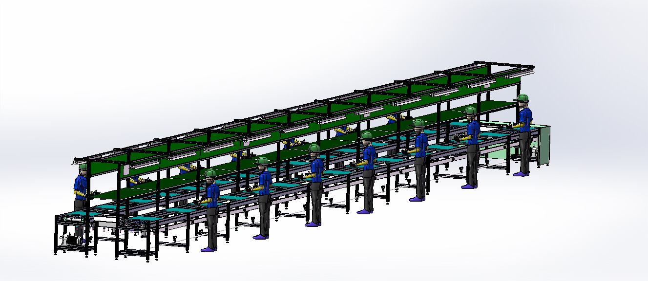 倍速链生产线 3D模型（SolidWorks设计，提供step(stp)_Sldprt文件）