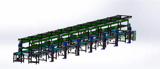 倍速链生产线 3D模型（SolidWorks设计，提供step(stp)_Sldprt文件）缩略图