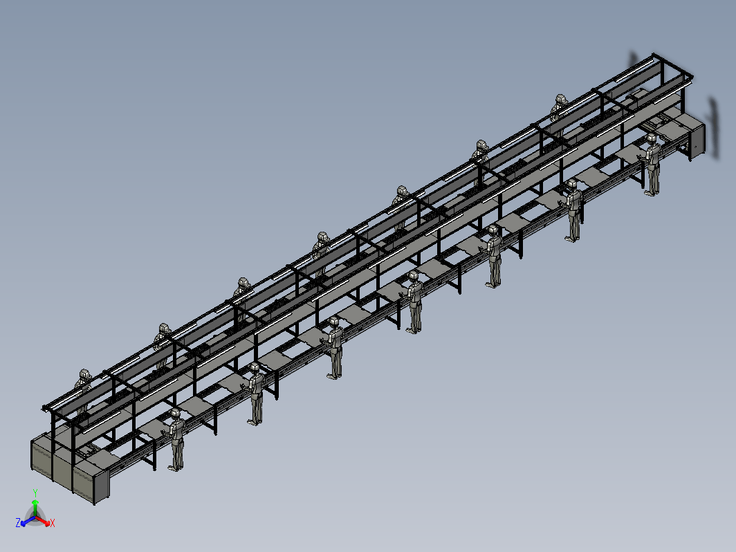 倍速链生产线 3D模型（SolidWorks设计，提供step(stp)_Sldprt文件）