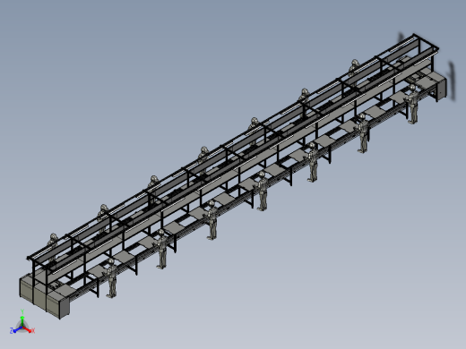 倍速链生产线 3D模型（SolidWorks设计，提供step(stp)_Sldprt文件）缩略图