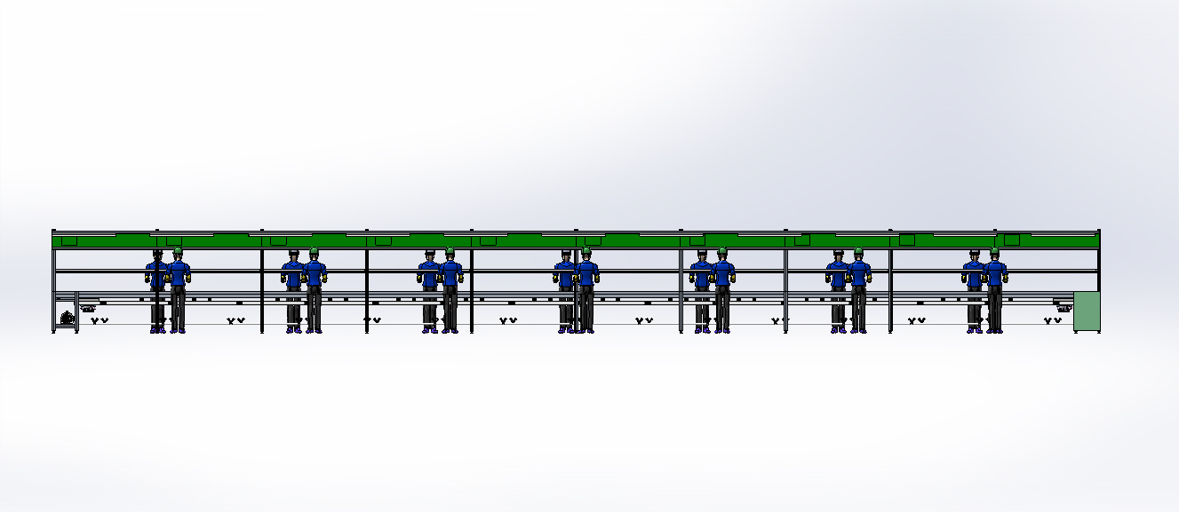 倍速链生产线 3D模型（SolidWorks设计，提供step(stp)_Sldprt文件）