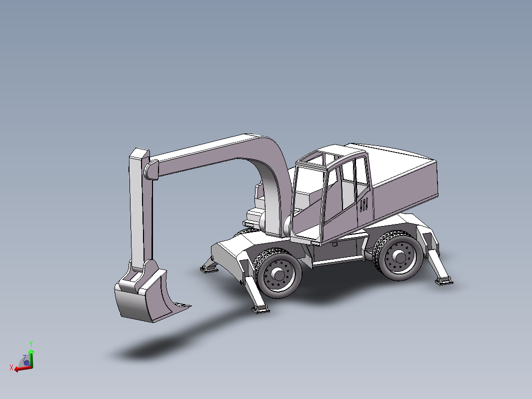 轮式挖掘机设计模型