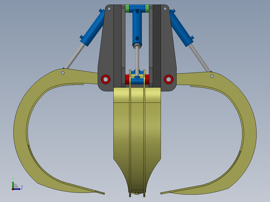 简易四爪抓斗结构 Grab bucket