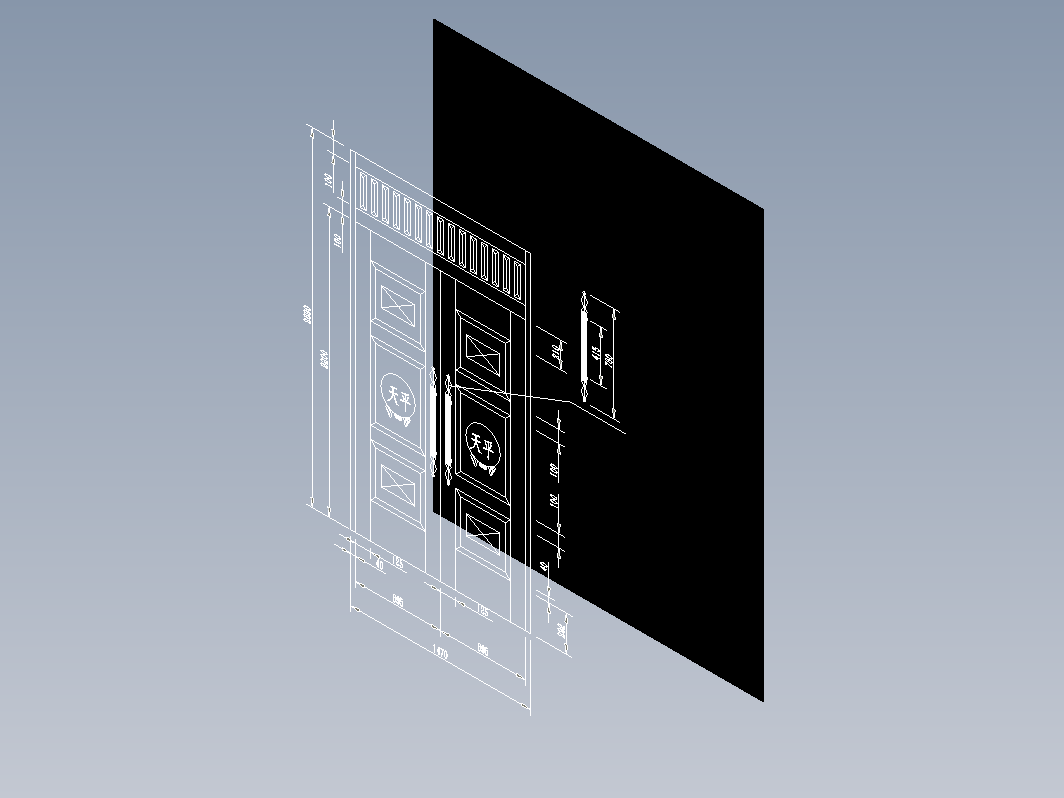 F0671-某单位铜门尺寸图