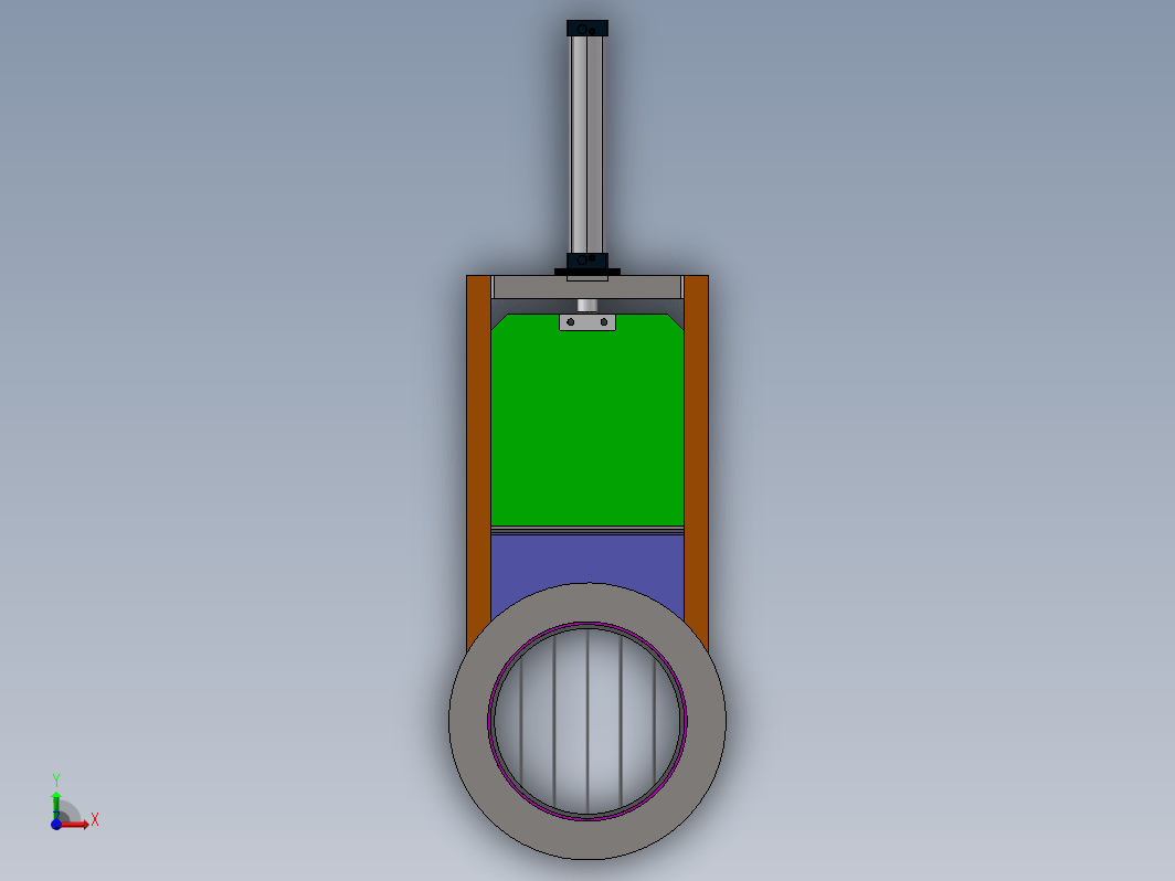 DN350气动插板阀三维