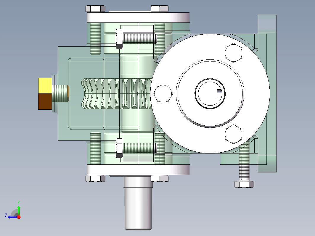 涡轮蜗杆减速机三维SW2016带参+CAD+说明书