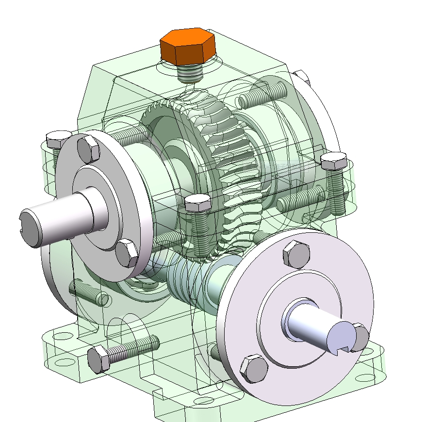 涡轮蜗杆减速机三维SW2016带参+CAD+说明书