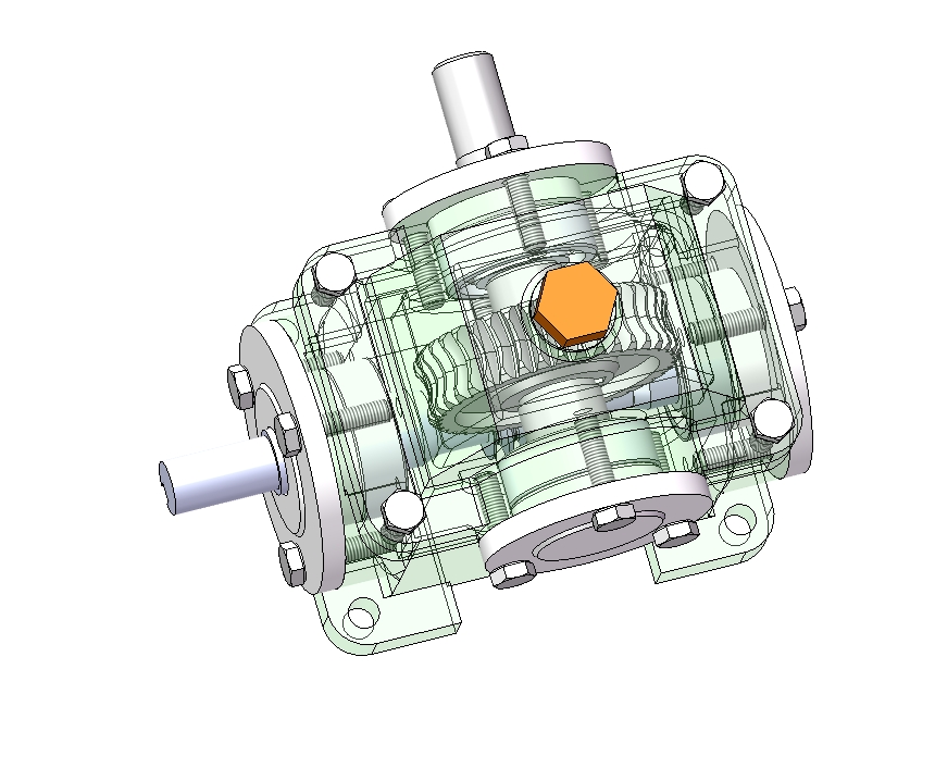 涡轮蜗杆减速机三维SW2016带参+CAD+说明书