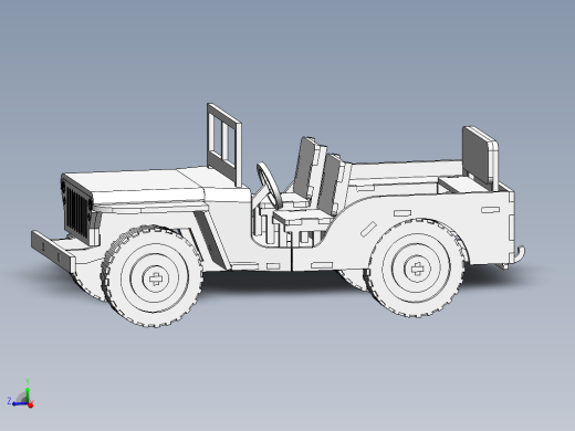 JEEP LASER CUT吉普车玩具拼装