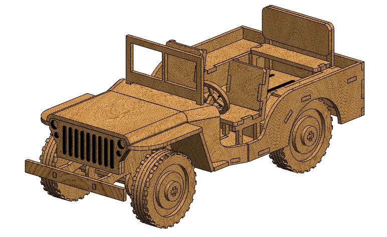 JEEP LASER CUT吉普车玩具拼装