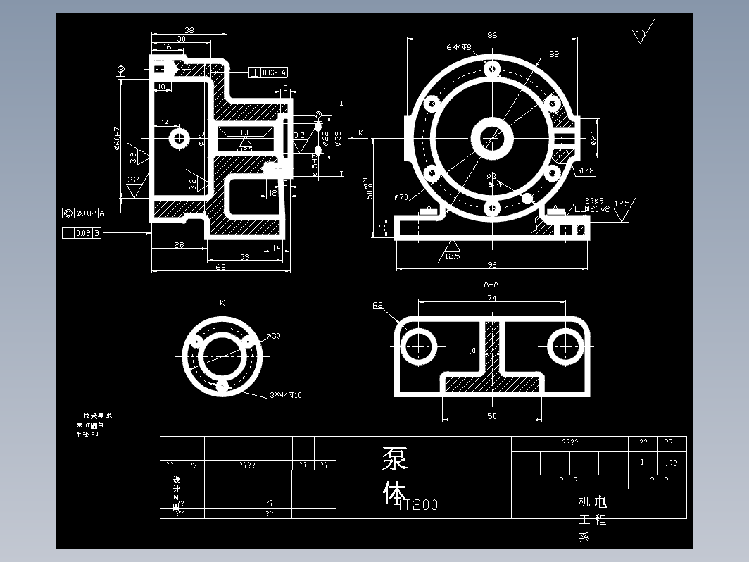 泵体零件图CAD