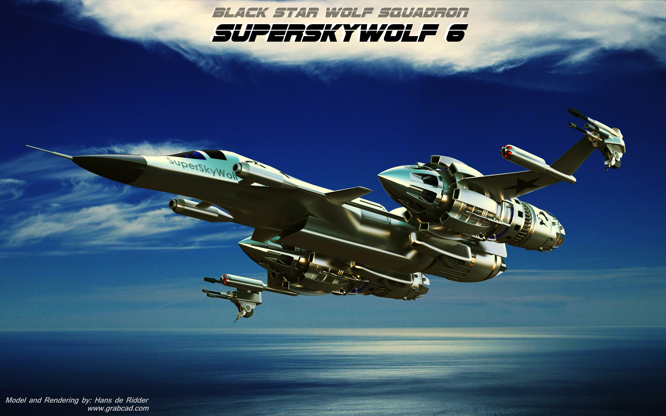 Superskywolf科幻太空战斗机模型