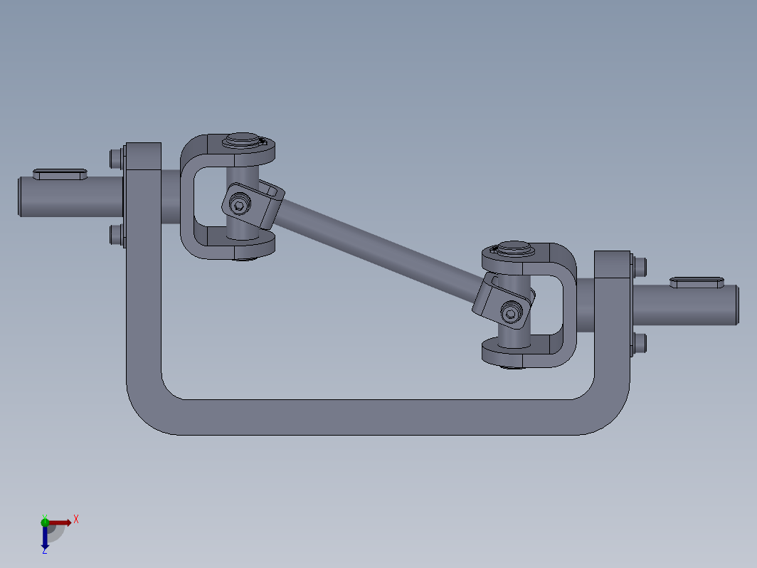 十字轴万向节3D+CAD 模拟汽车后轴传动机构设计