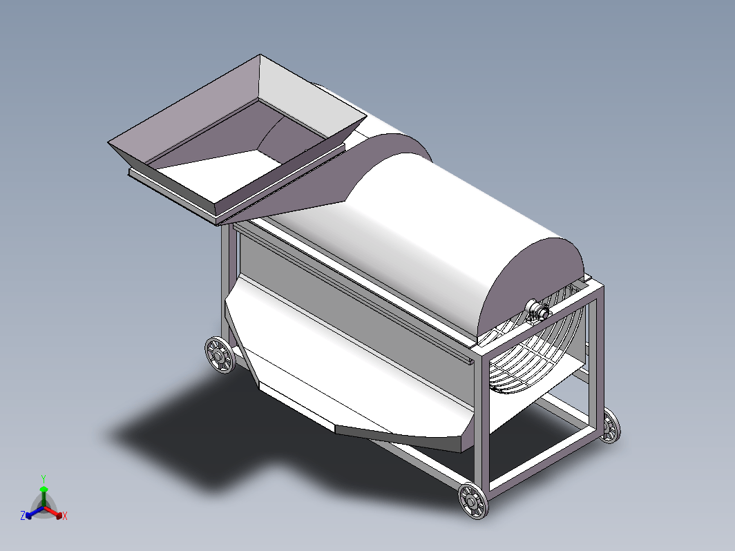 葵花脱粒机设计三维SW2014带参+CAD+说明书