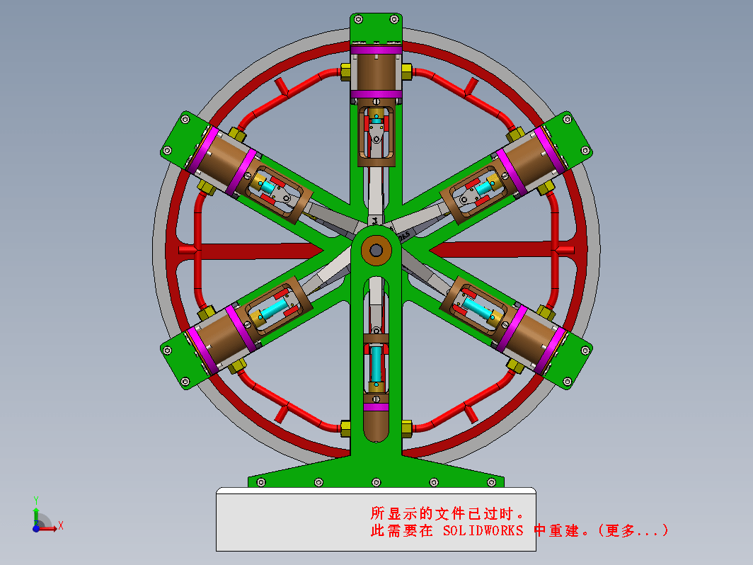 6缸蒸汽径向发动机