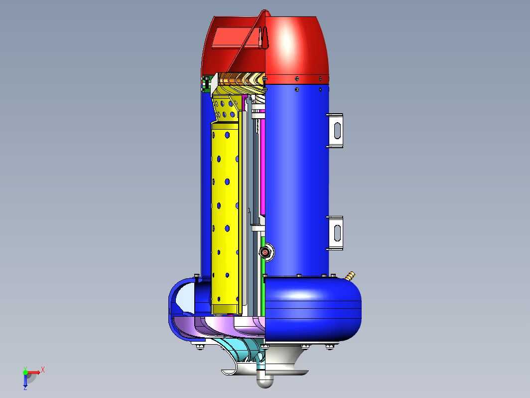 微型燃气轮机半剖结构 Mini Gas Turbine