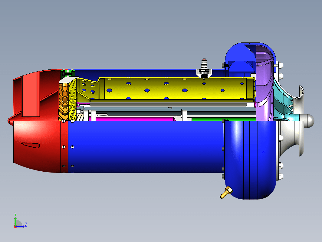 微型燃气轮机半剖结构 Mini Gas Turbine