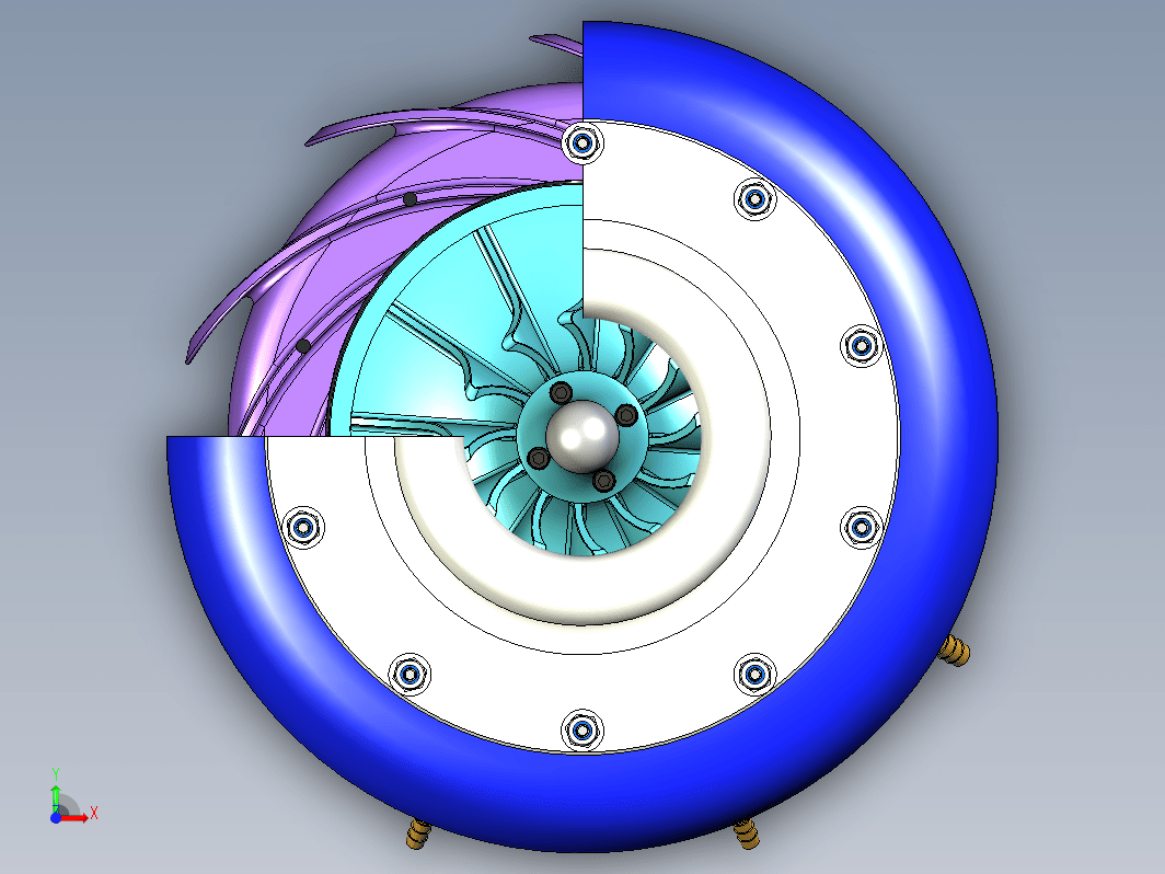 微型燃气轮机半剖结构 Mini Gas Turbine