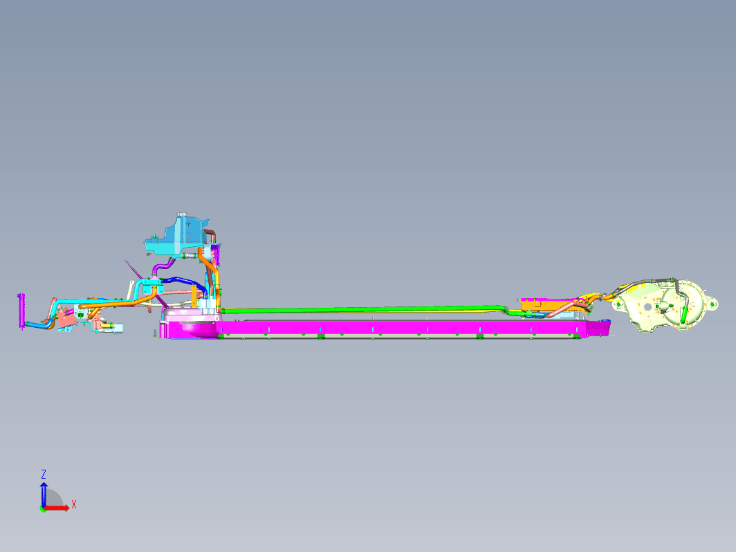 Model S 驱动系统冷却原理图三维CatiaV5R20无参