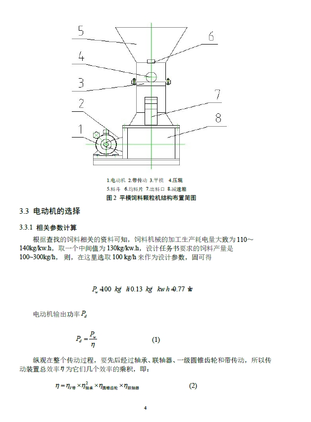 平模饲料颗粒机设计+CAD+说明书