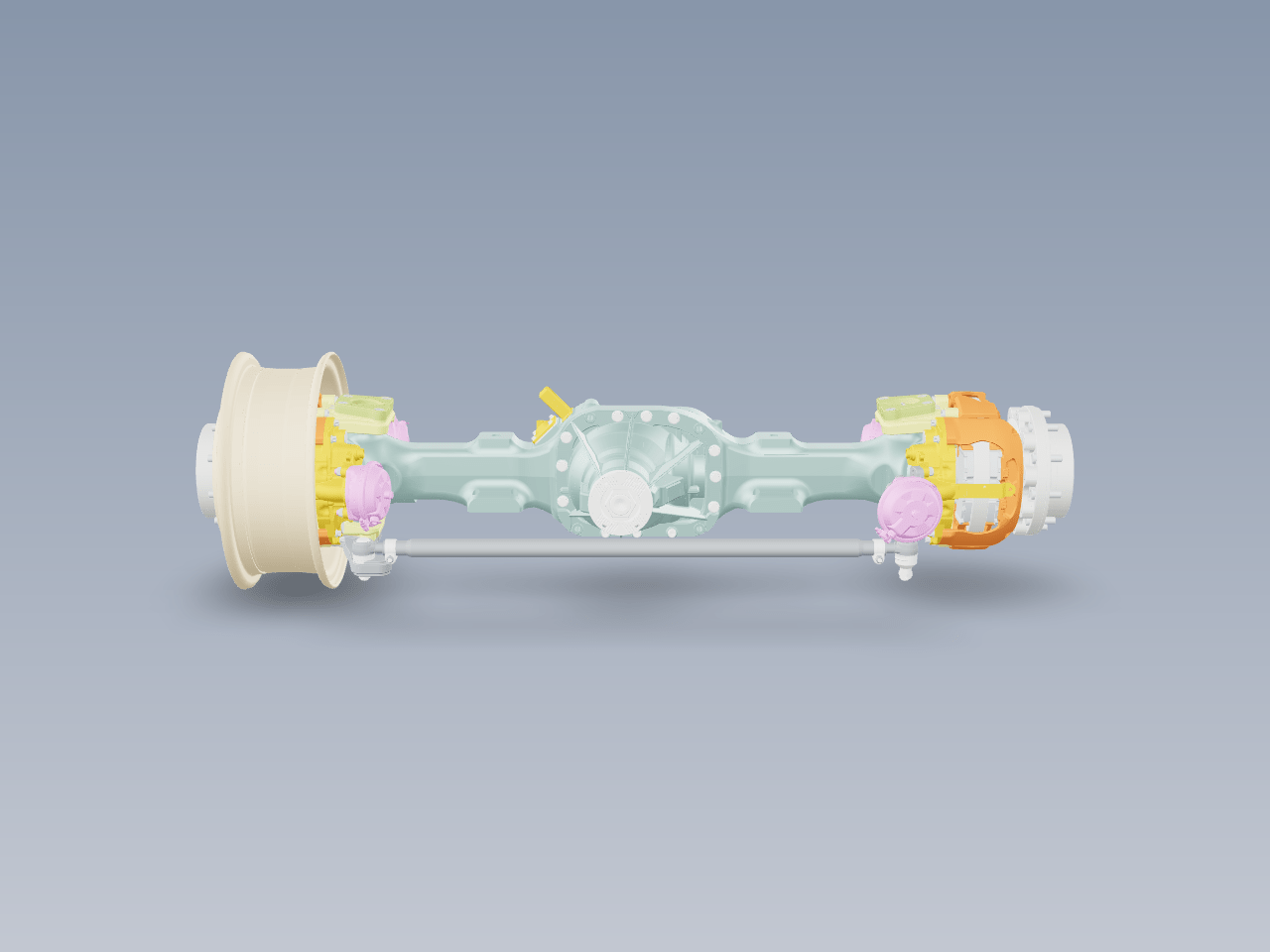 Steering axle with 4 air brakes转向轴