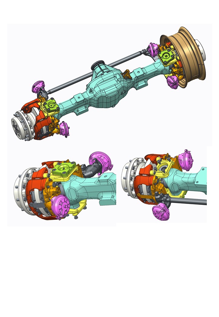 Steering axle with 4 air brakes转向轴