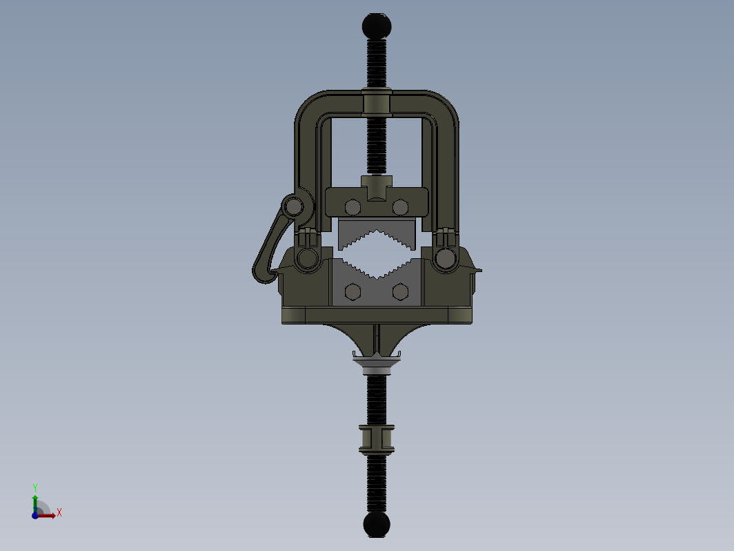 管夹台虎钳3D数模图纸 Solidworks设计 附x_t格式