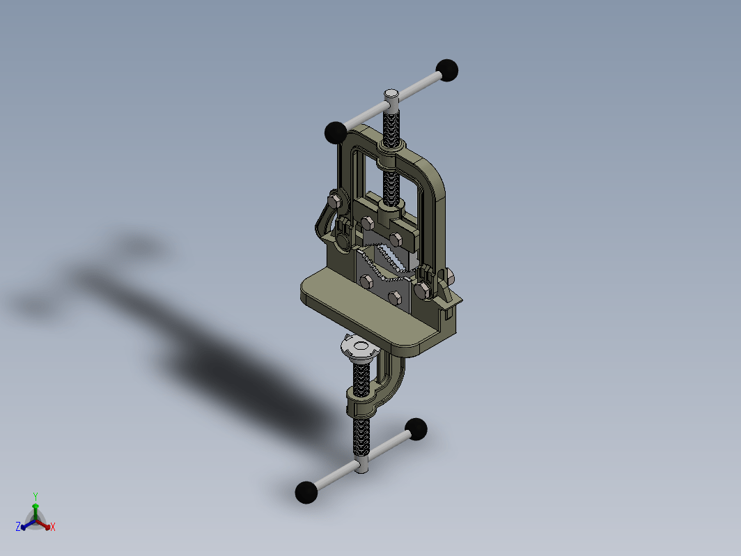 管夹台虎钳3D数模图纸 Solidworks设计 附x_t格式