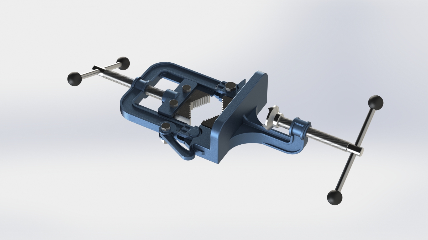 管夹台虎钳3D数模图纸 Solidworks设计 附x_t格式