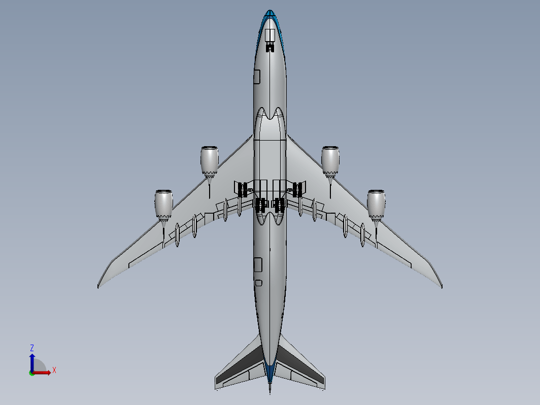 波音747飞机逼真模型3D图纸 Solidworks设计