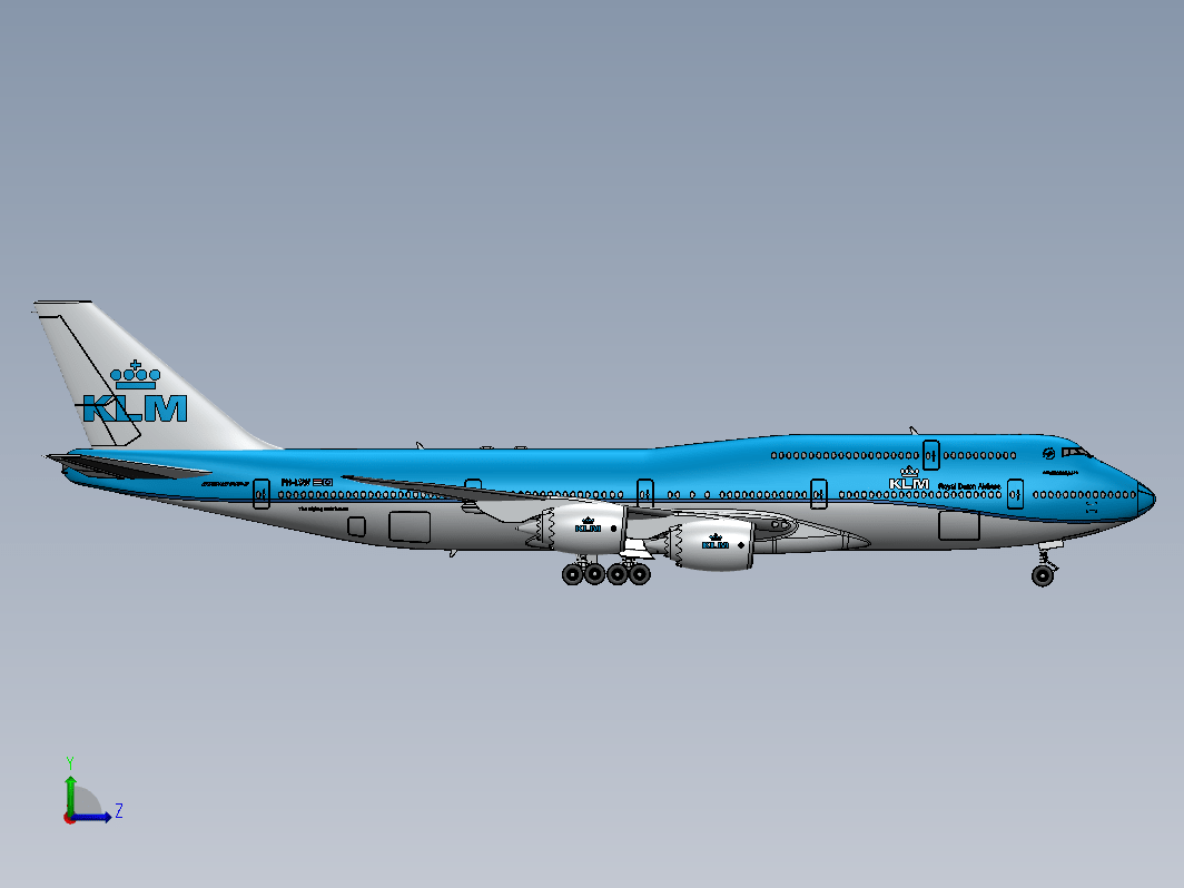 波音747飞机逼真模型3D图纸 Solidworks设计