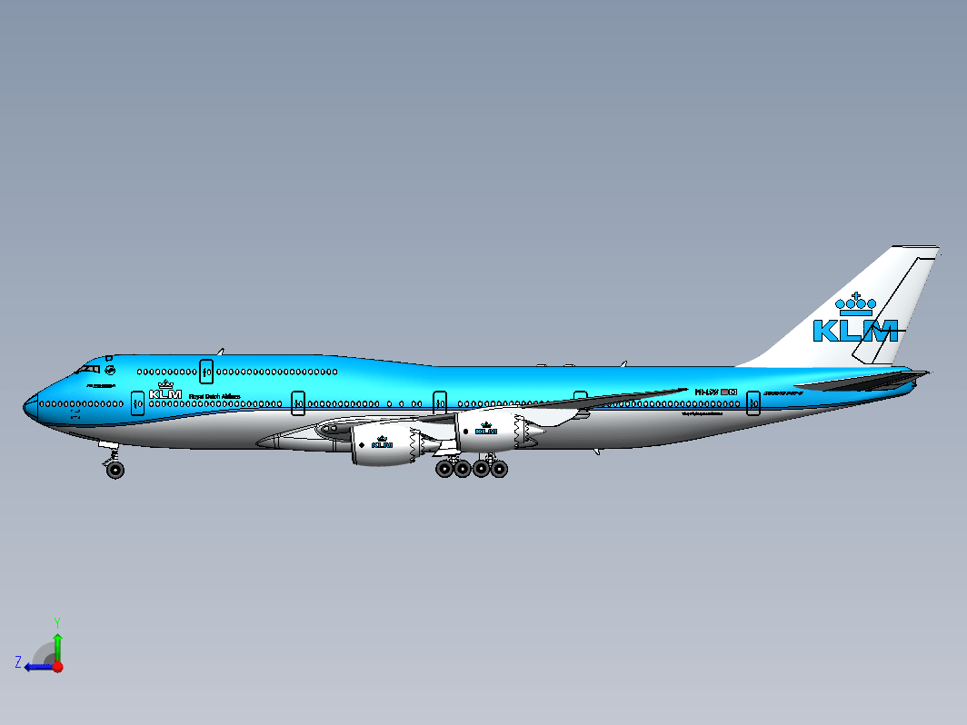 波音747飞机逼真模型3D图纸 Solidworks设计