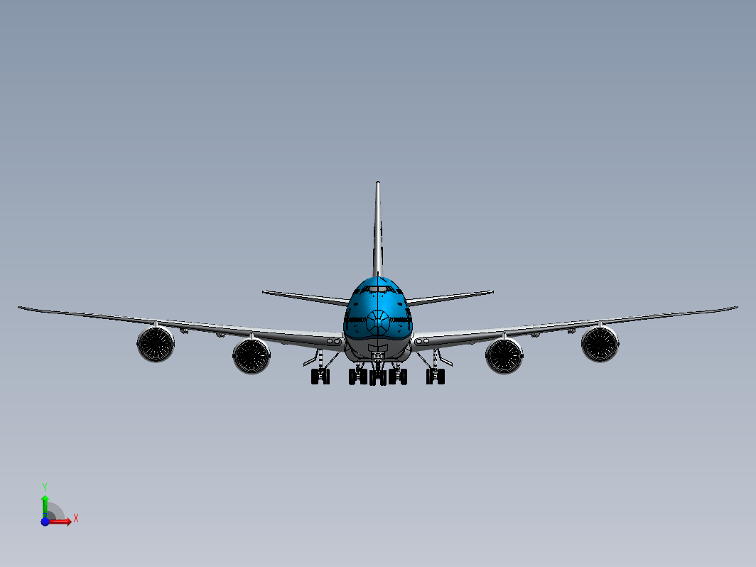 波音747飞机逼真模型3D图纸 Solidworks设计