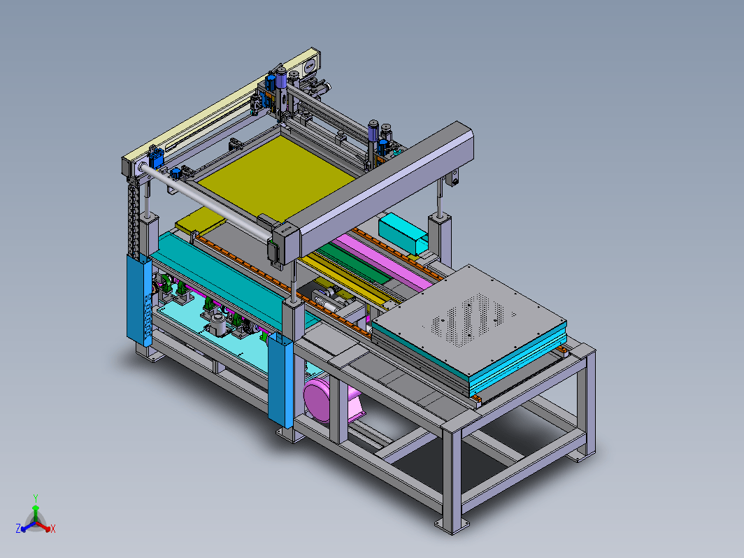 全自动四柱平面丝网印刷机，液晶面板行业