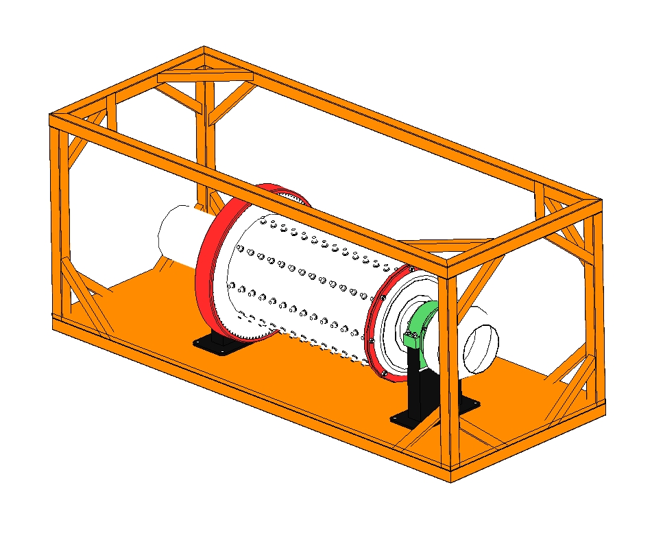 1530球磨机固定在20尺集装箱中三维SW2018带参