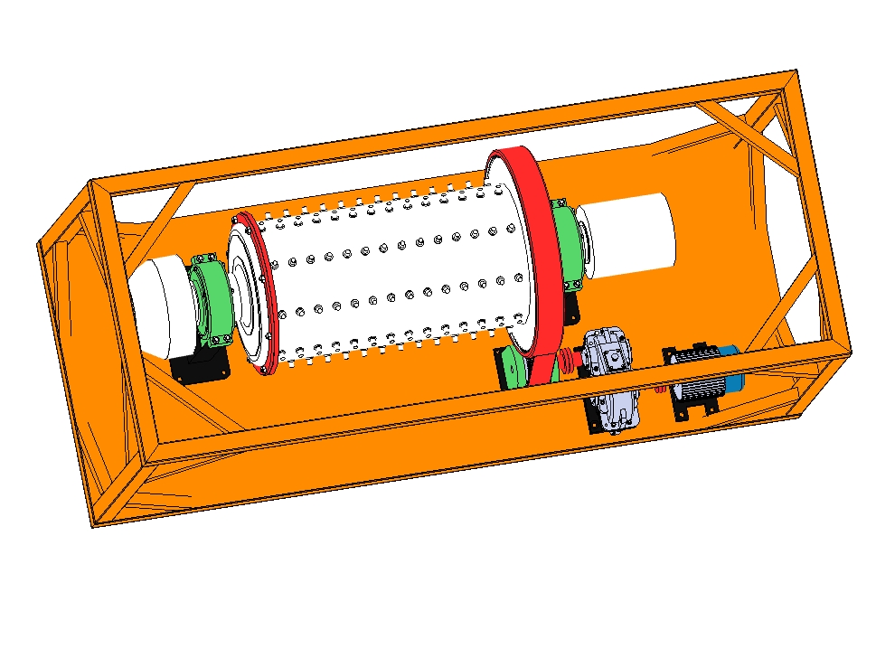 1530球磨机固定在20尺集装箱中三维SW2018带参