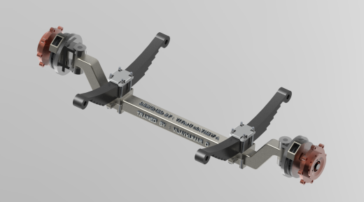 Axle带钢板弹簧的车轴
