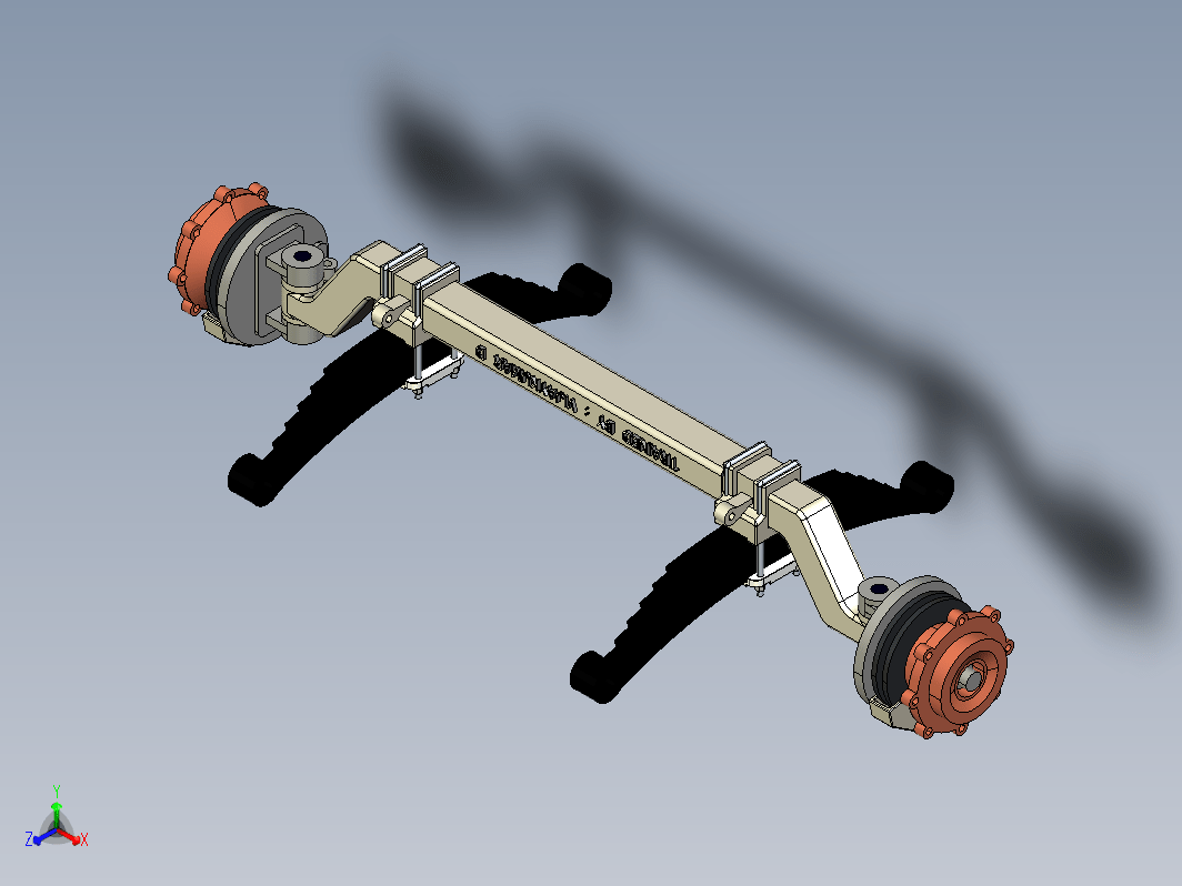 Axle带钢板弹簧的车轴