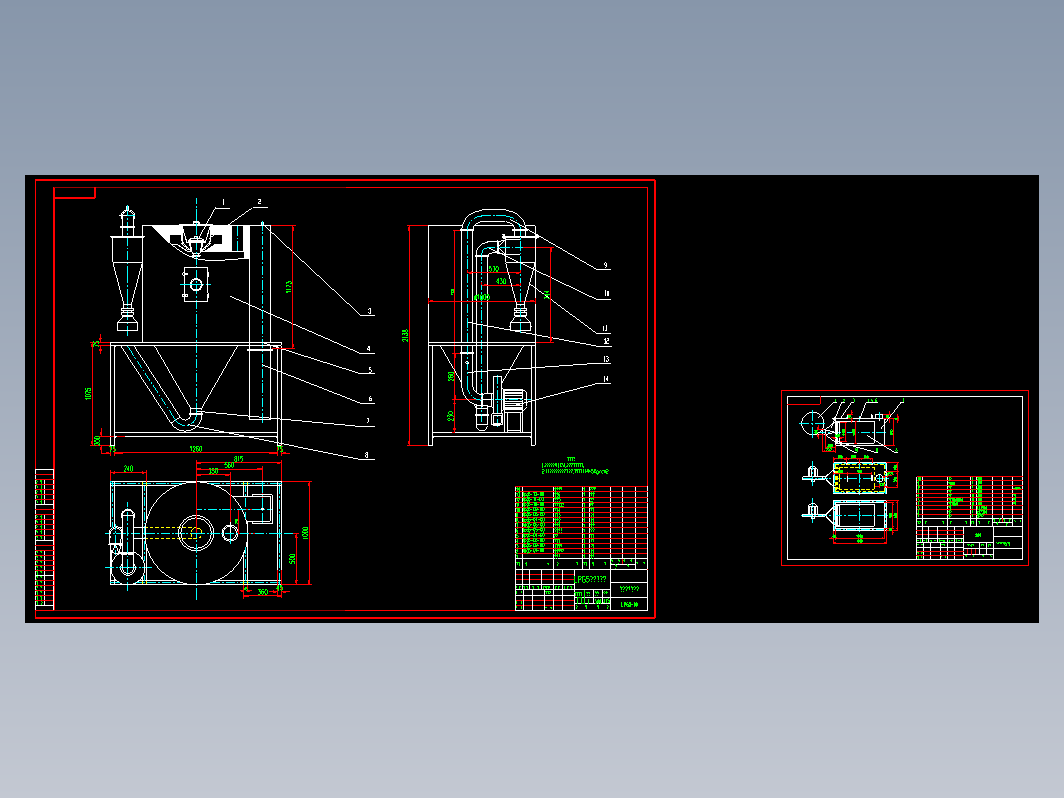 LPG-5型喷雾干燥机 CAD图纸