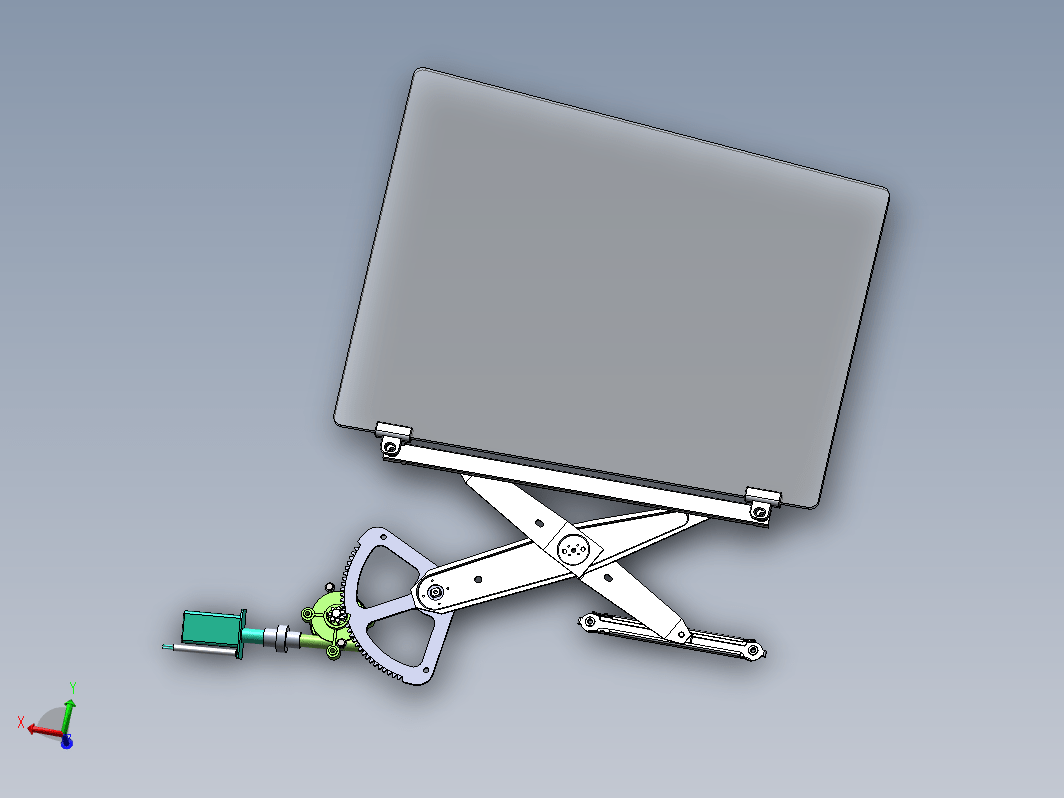 汽车车门玻璃升降器三维SW2020带参+CAD+说明书