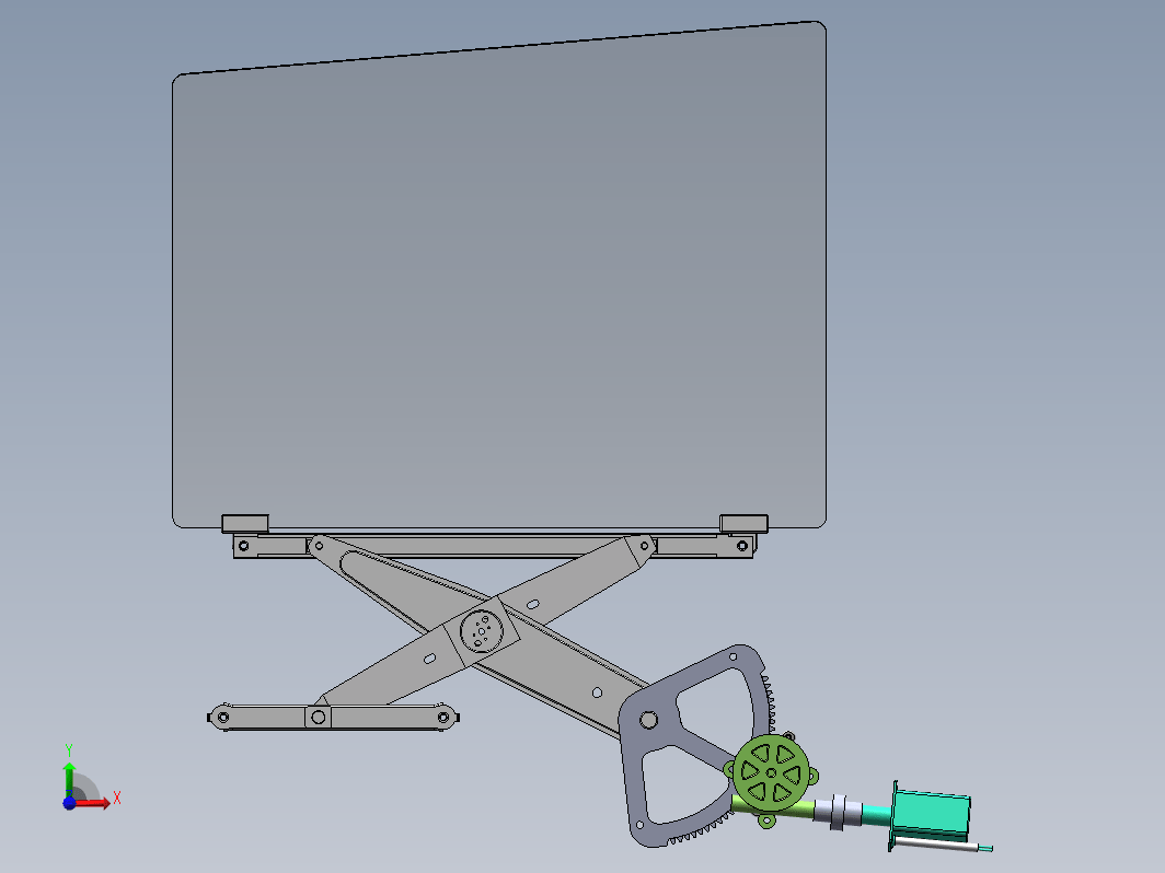 汽车车门玻璃升降器三维SW2020带参+CAD+说明书