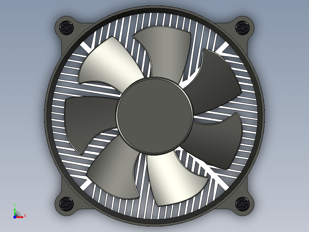 50C电脑CPU风扇模型